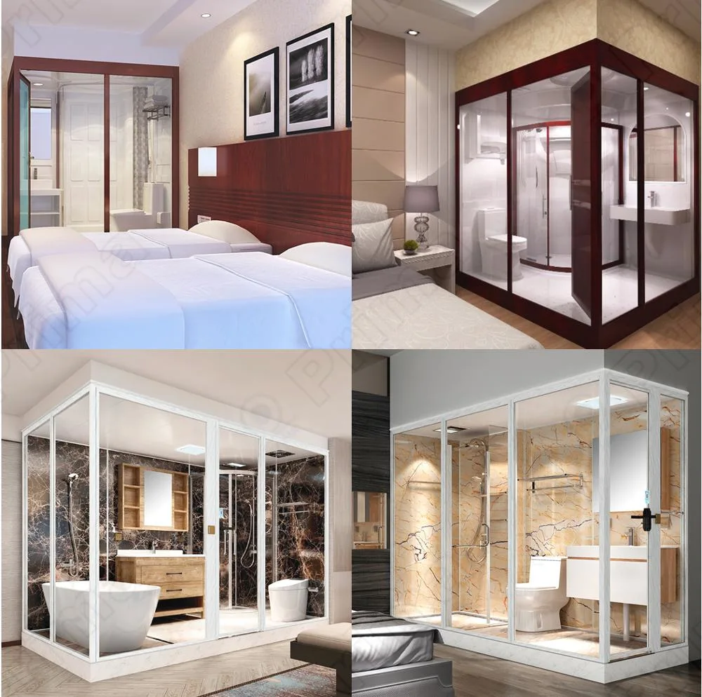 Bathroom Shower Cabin Prefab Tempered Glass Sliding Shower Room