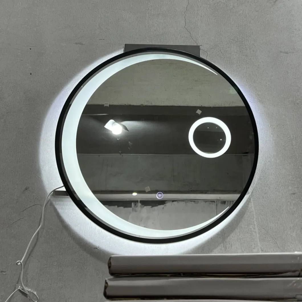 Touch Screen Bathroom Mirror with Lens Bath LED Smart Mirror Light Bathroom Mirror Wall