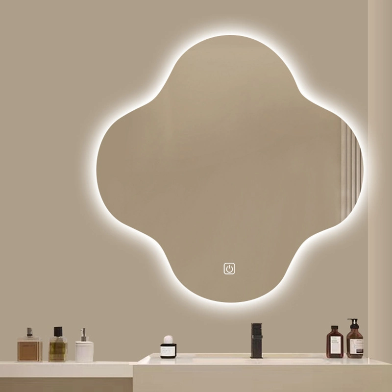 Four-Leaf Clover Smart LED Bathroom Mirror Special-Shaped with Light Makeup Mirror