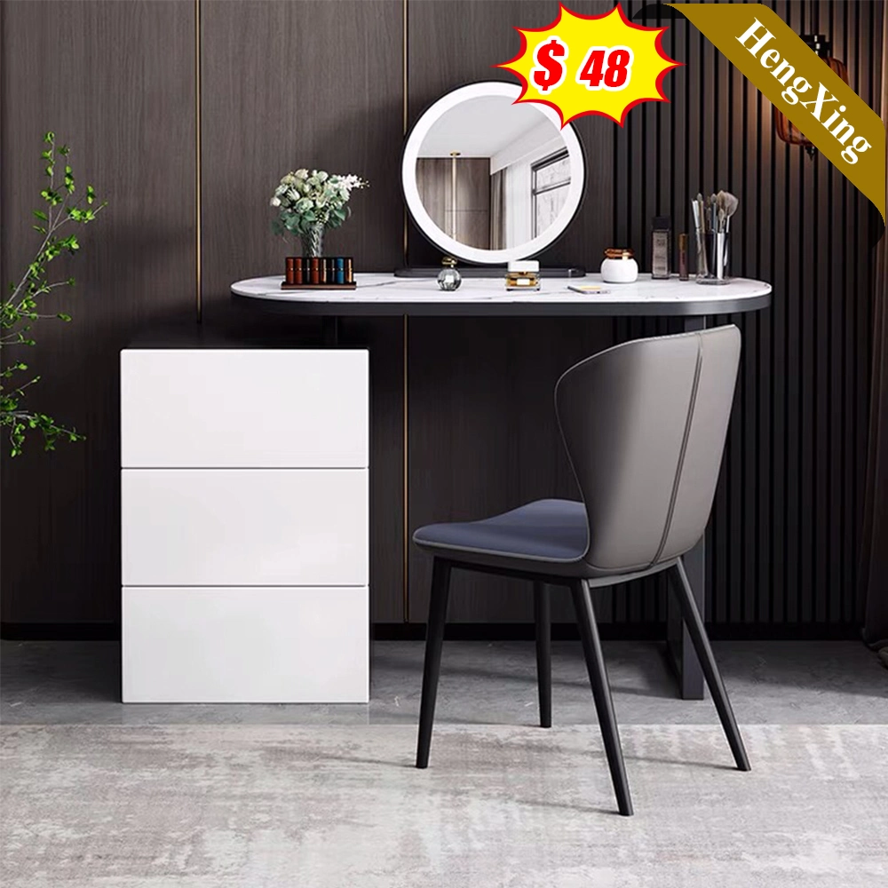 Popular Classic White Fashion Design Round Mirror Make-up Storage Dressing Table Vanity