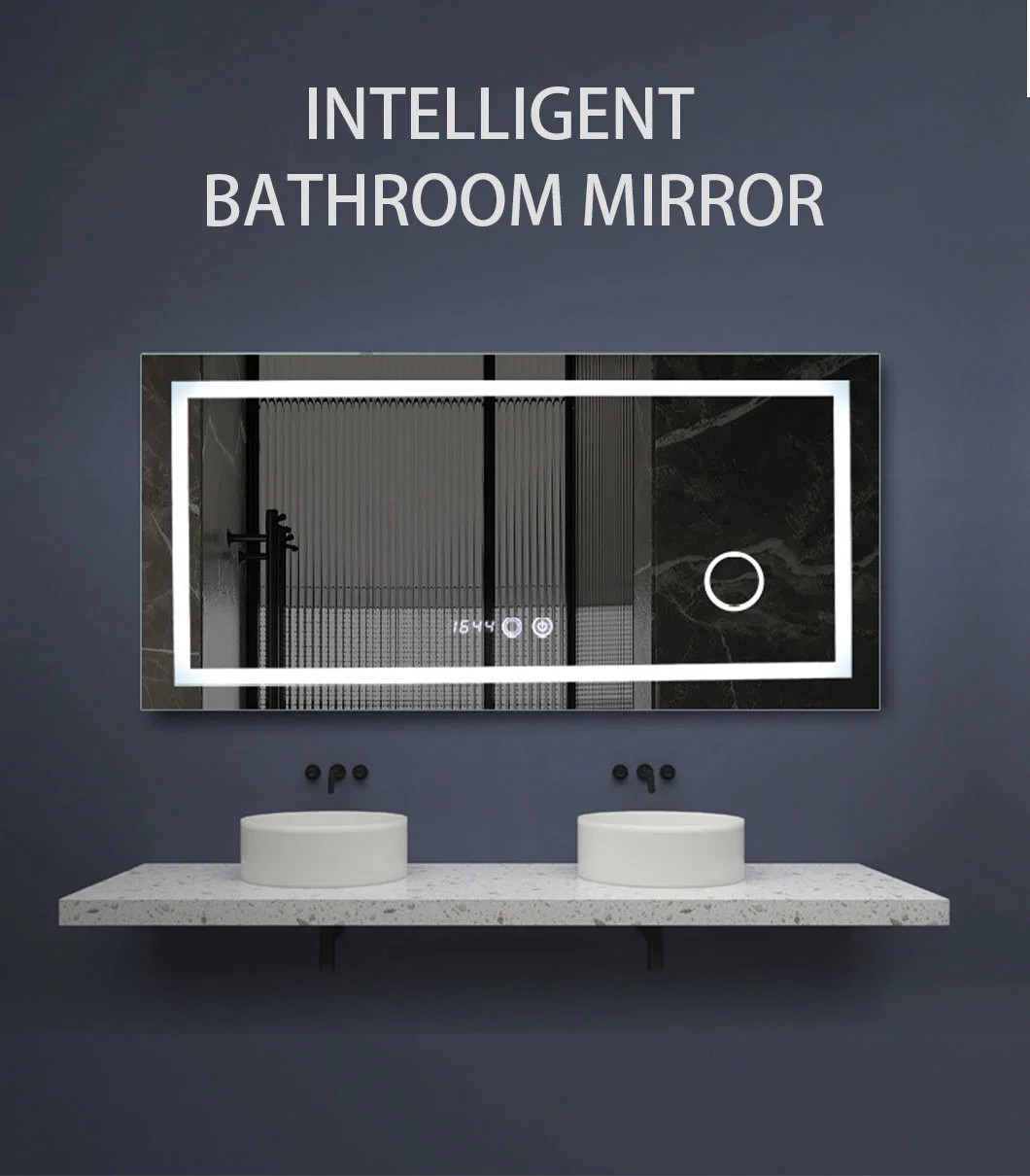 Fashion IP44 Bathroom Wall-Mounted Mirrors 36&quot;X48&quot; Backlit Shaving 10X Magnifying Mirror with LED Light