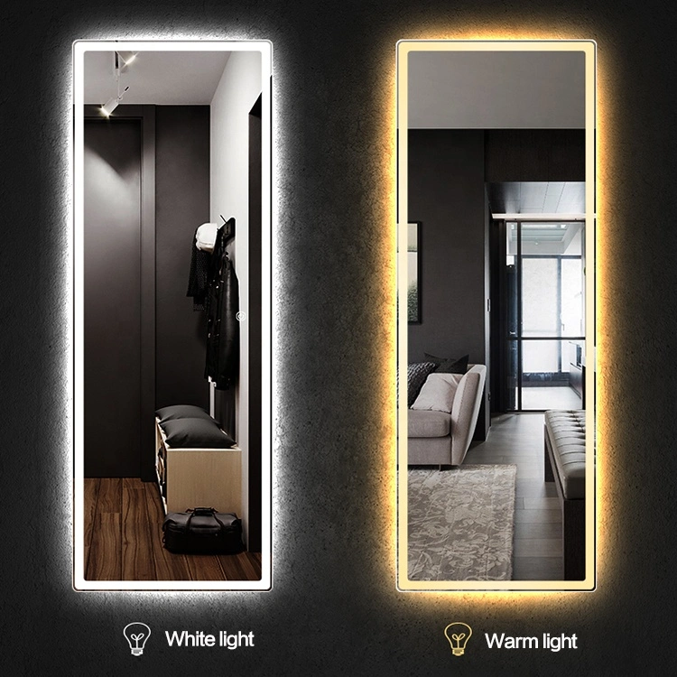 Apartment LED Floor Standing Mirror Full Length Light Dressing Mirror Factory