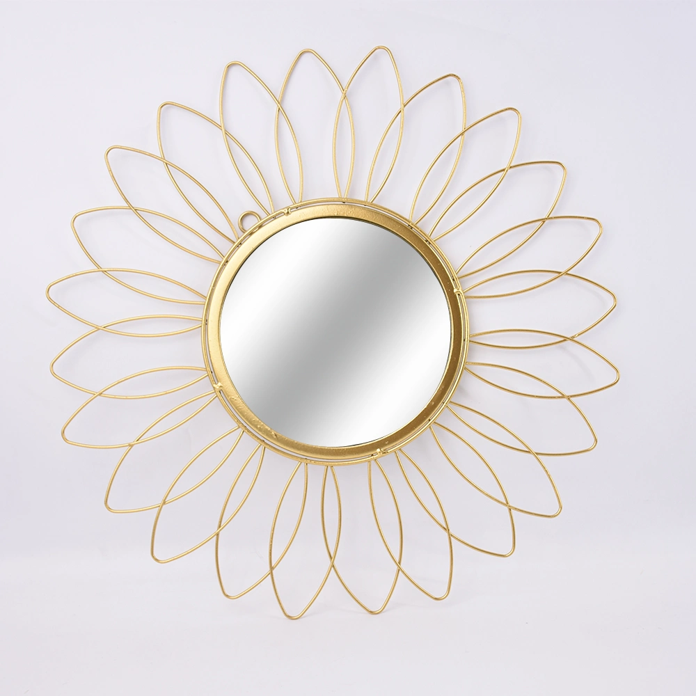 Home Bathroom Bedroom Living Room Wall Decor Mirror Design Decoration Gold Metal Bath Metal Frame Circle Mounted Wall Mirror