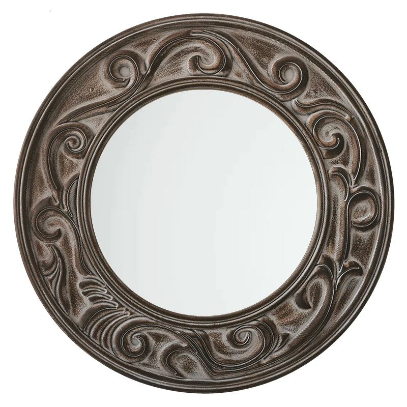 Round Wall Mirror Circular Mirror for Bathroom, Rustic White Vanity Mirror Small Wall Circle for Wall Wood Frame Make up Mirror for Entryway Living Room