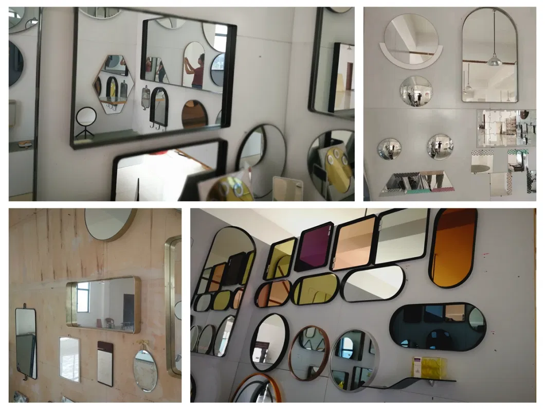 Home Furniture Ss Metal Iron Vanity Cosmetic Wall Decoration Furniture Bathroom Floor Mirror Washroom Framed Mirrors