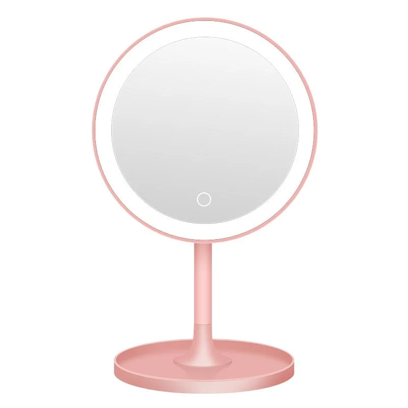 High Quality White Pink Beauty Table LED Touch Makeup Mirror