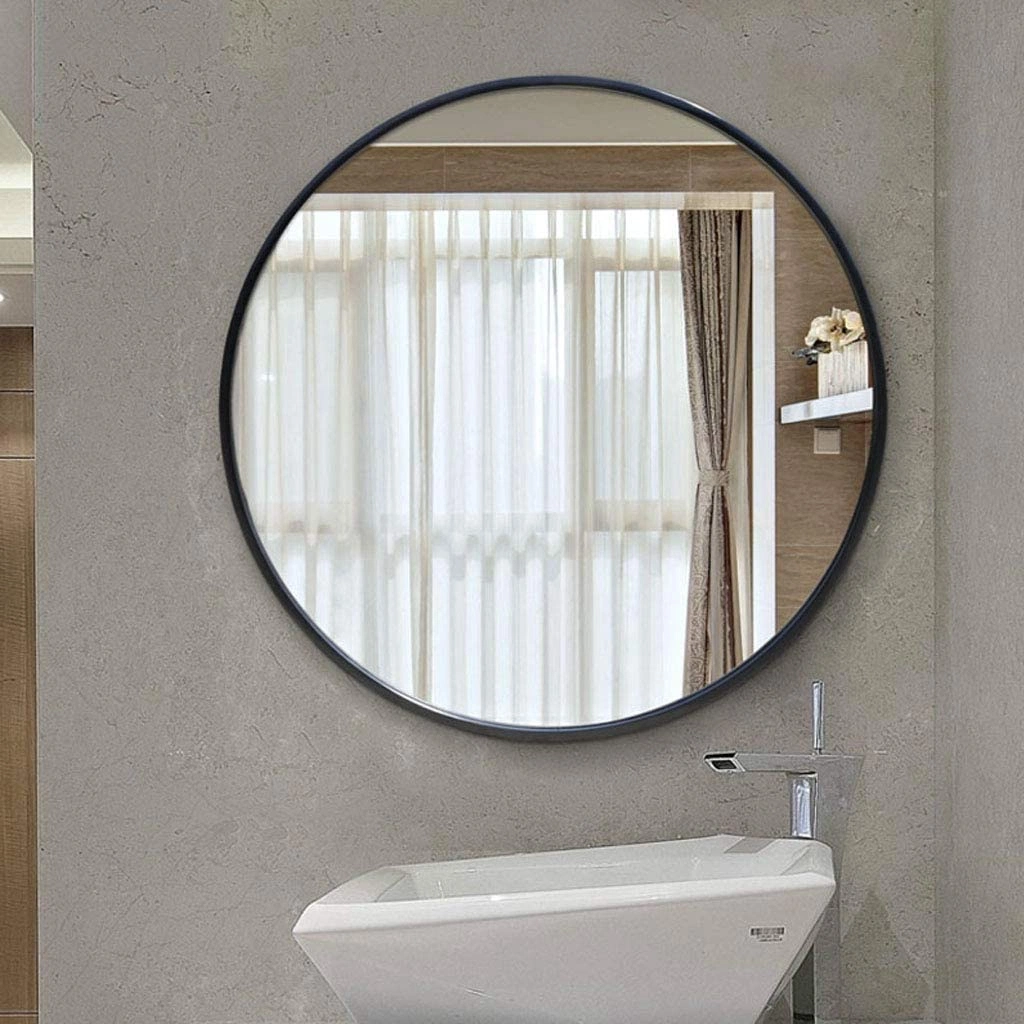 Golden Black Bathroom Decorative Wall Mirror Clean Decor Stainless Steel Framed Mirror for Vanity/Living Room