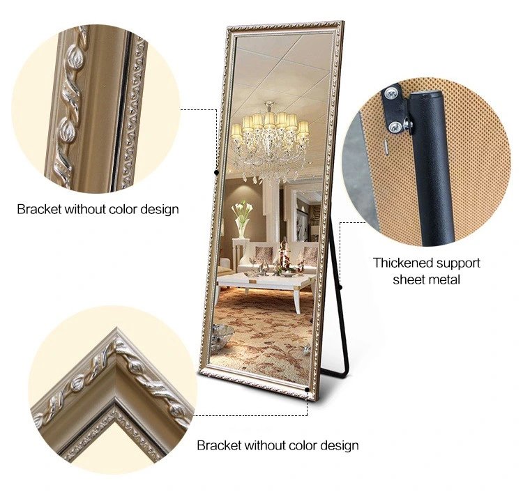 Hot Sale Rectangular Framed Anti-Explosion Floor Full Length Standing Mirror