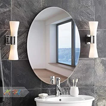 2022 European Market Round Oval Rectangle Plain Frameless Bathroom Mirror for Home Decoration