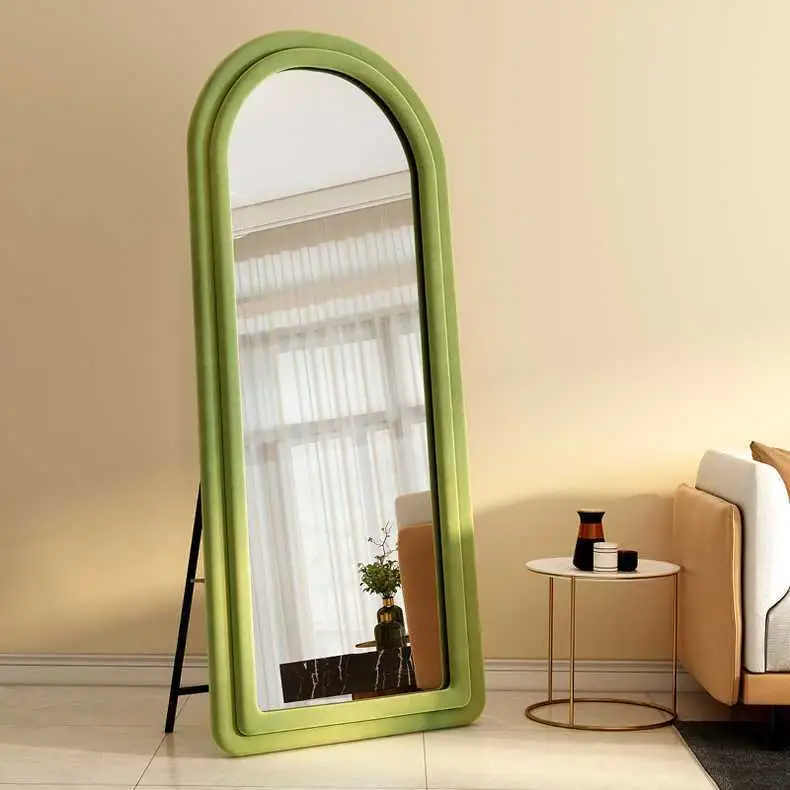 Simple Nordic Arched Fitting Room Floor Dressing Mirror Art Creative Standing Fitting Mirrors