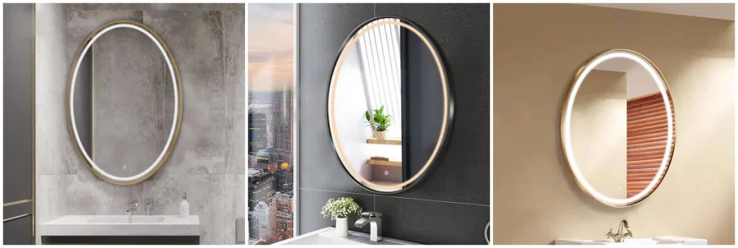 Home Decorative Wall Mounted Round Smart LED Bathroom Wholesale Glass Salon Mirror