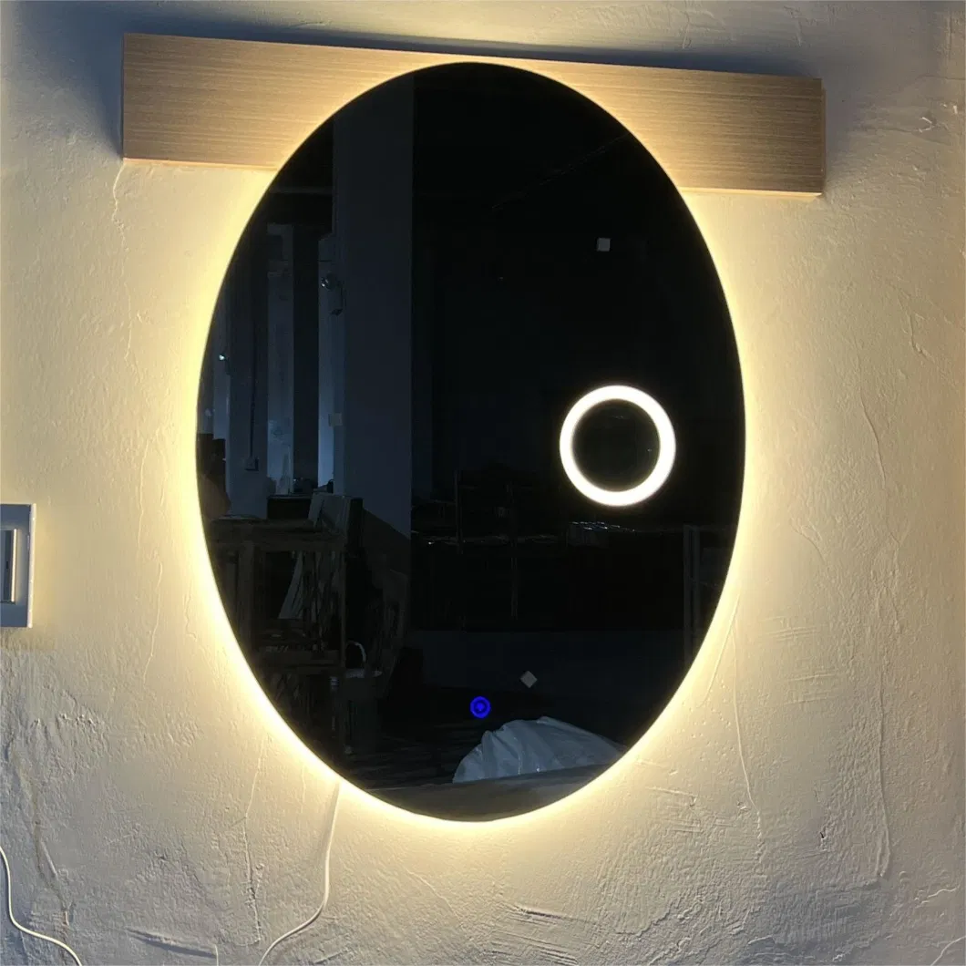 Touch Screen Bathroom Mirror with Lens Bath LED Smart Mirror Light Bathroom Mirror Wall