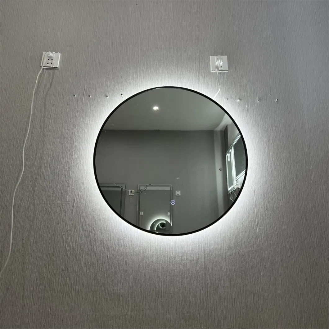 Waterproof Bathroom Luxury LED Illuminated Makeup Round Floor Smart Mirrorpop