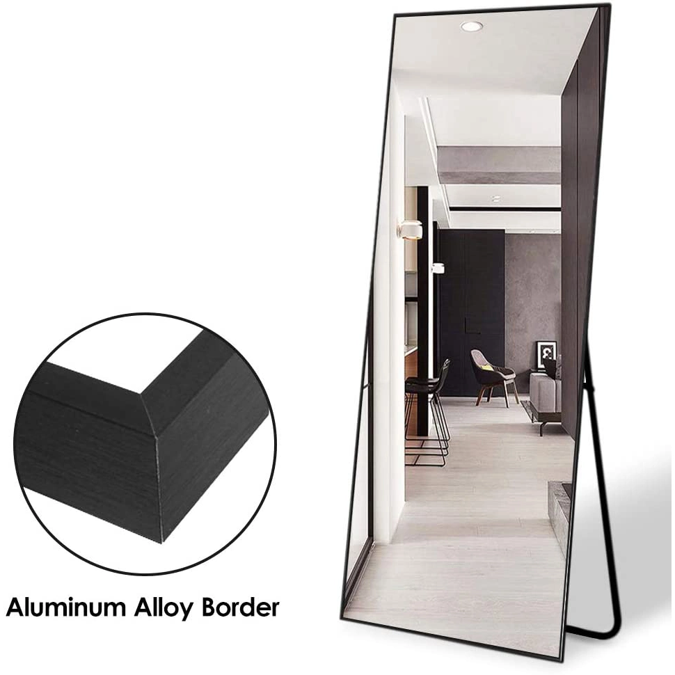 Large Black Metal Frame Rectangular Mirror Bathroom Mirror