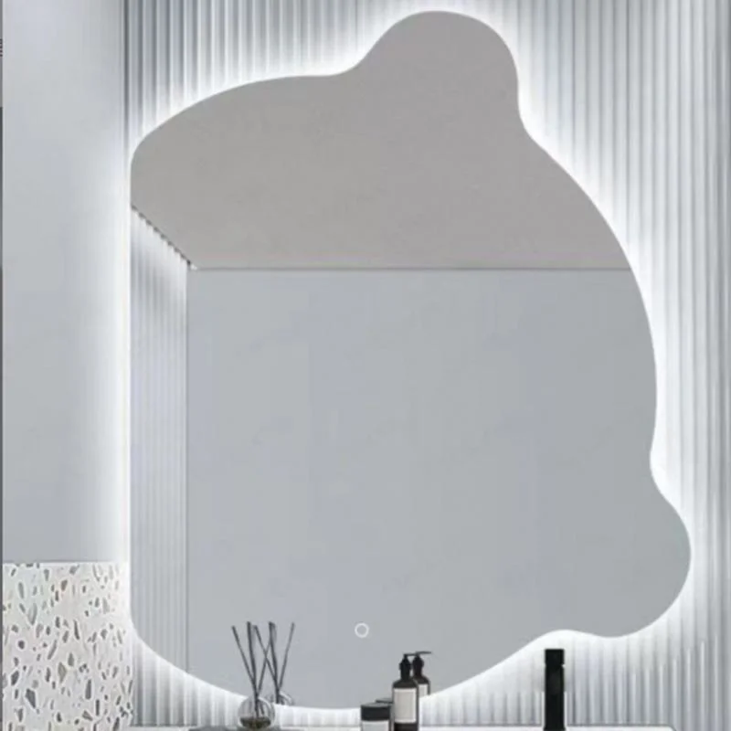 Bathroom Mirror LED Smart Makeup Mirror Dressing Table with Lights Cute Special-Shaped Mirror Bear Mirror Bathroom Mirror