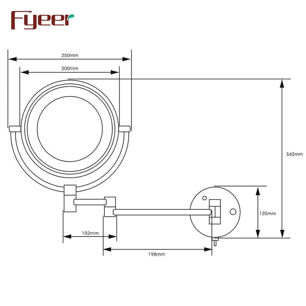 Fyeer Ultra Thin Wall Mounted Foldable LED Bathroom Makeup Mirror