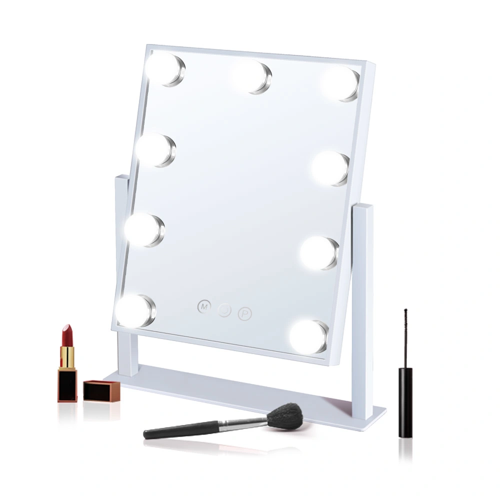 Personalized Lighted Cosmetic LED Square Single Mirror Beautiful Makeup Iron Mirror