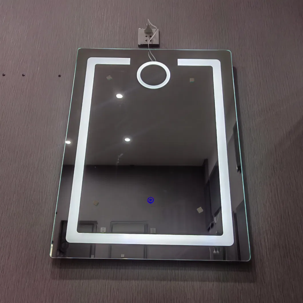 Touch Screen Bathroom Mirror with Lens Bath LED Smart Mirror Light Bathroom Mirror Wall