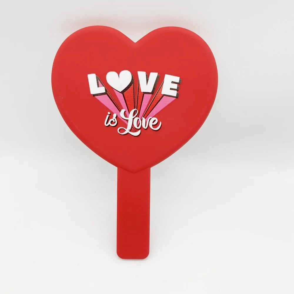 Hot Selling Heart Shape Cosmetic Mirror with Handle