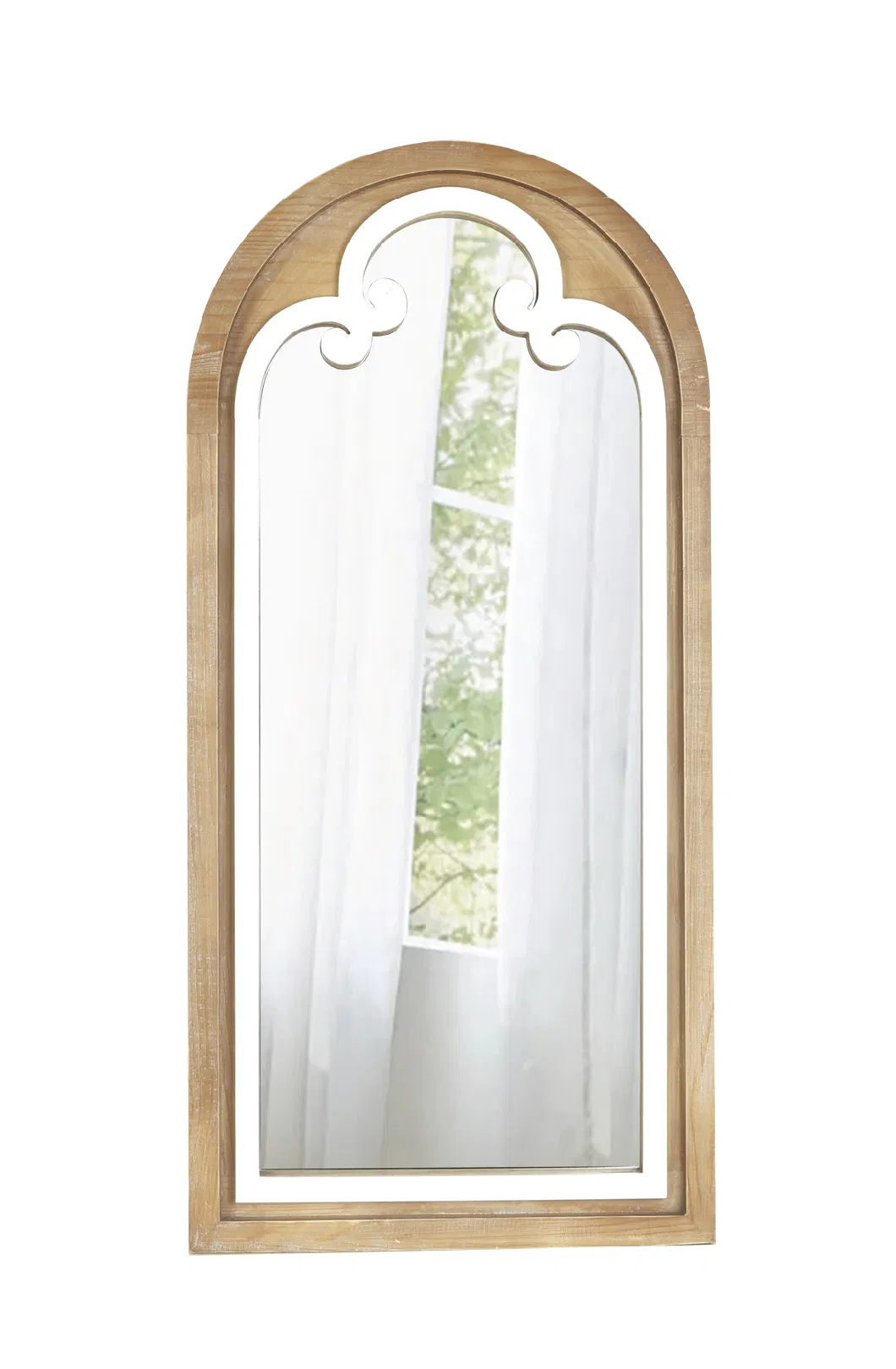 Different Shape Wooden Mirror Frame for Home Decor, Mirror with Fir Wood Frame, Home Decor Wall Mirror