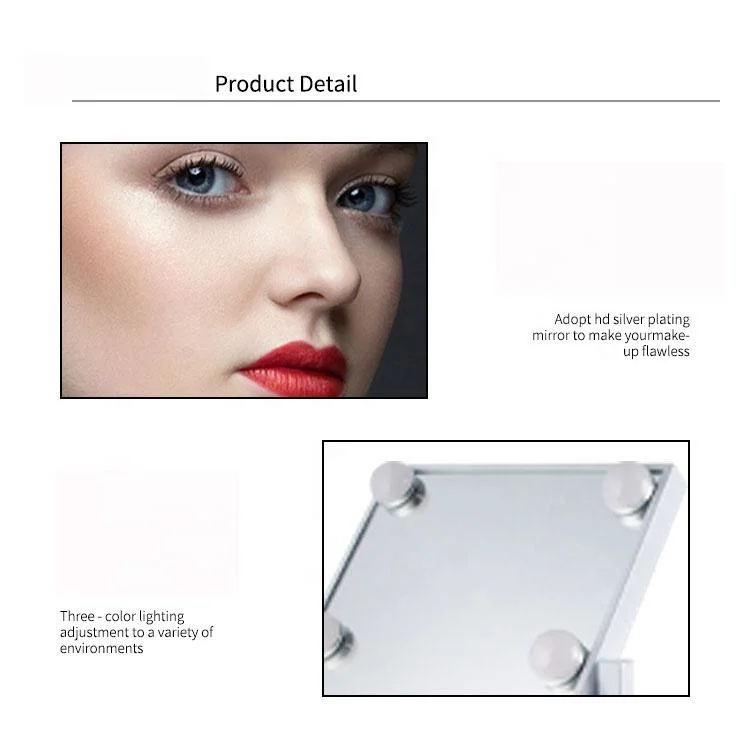 Hollywood HD Touch Screen Three-Color Light Optional LED Makeup Mirror