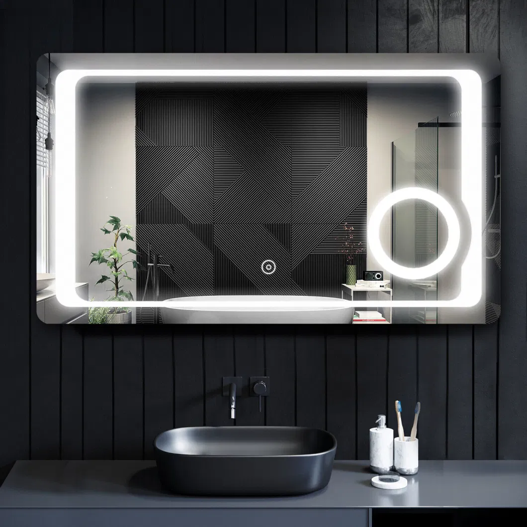 LED Bathroom Mirror with 3 LED Lights/Demister Pad/Bluetooth Illuminated Light