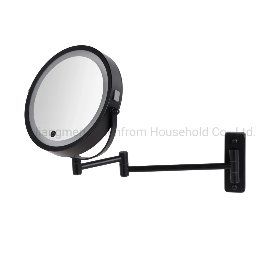 Metal Double Sides Rechargeable Battery LED Lighted Wall Mounted Bathroom Mirorr