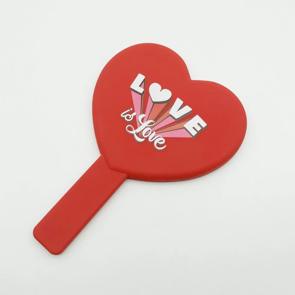 Hot Selling Heart Shape Cosmetic Mirror with Handle