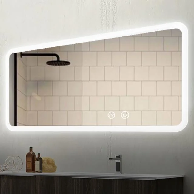 Modern Custom Square Sensor Light up Vanity Switch Smart Hotel Bathroom Mirrors