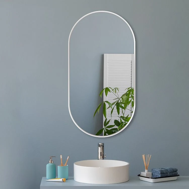 Nordic Light Round Corner Dressing Wall Hanging Bath Mirror Oval Hotel Washroom Vanity Makeup Mirror