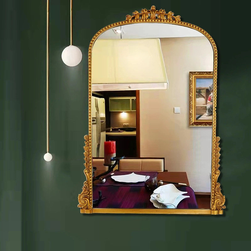 French Retro Dressing Glass Mirror European Light Luxury Vanity Mirror LED Smart Mirror