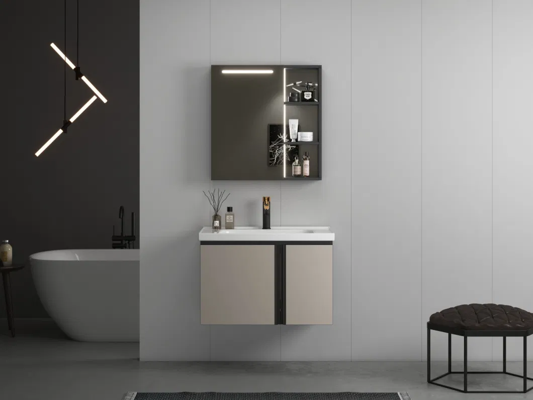 Bathroom Cabinets Set Vanity Home or Hotel Bathroom Vanity with LED Light Makeup Mirror Basin Wall Hung Bathroom