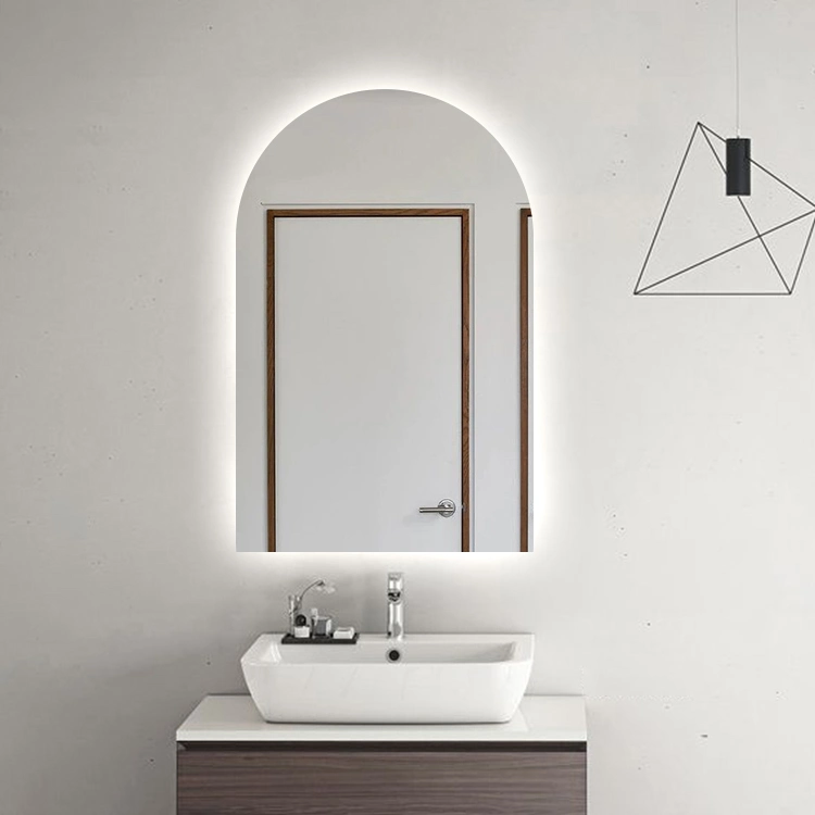 Arched Frameless Mirror Polished Edge Hanging Wall Mounted Mirror for Bathroom Living Room