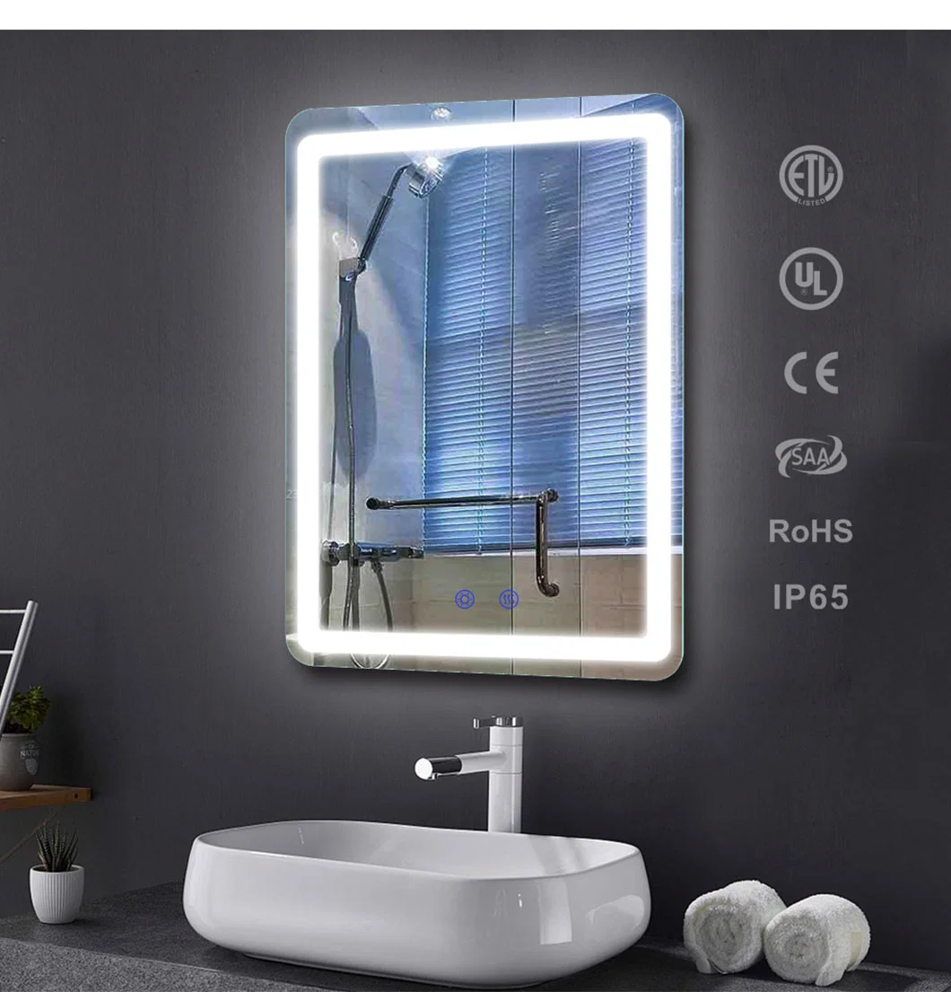 Mirror Factory Modern Bath Rectangle Extra Clear LED Lighting Mirror