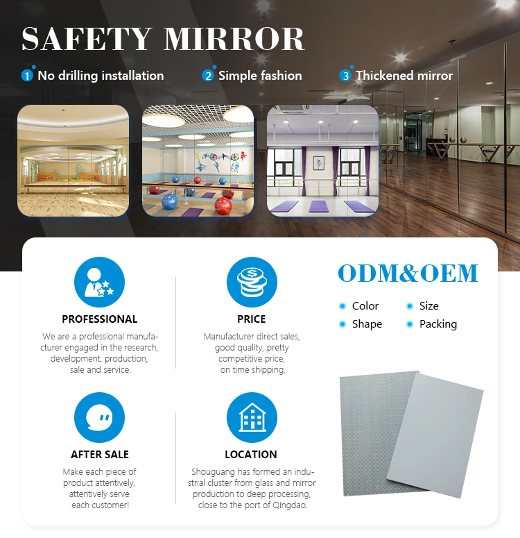 Dance Studio Safety Mirror Classroom Home Body Oversized Frameless Mirror Wall Self-Adhesive Gym Yoga Dancing Wall