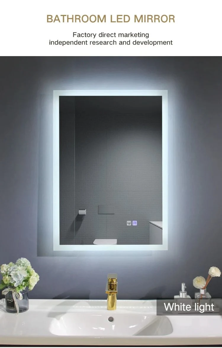 LED Square Smart Bathroom Mirror with 10X Magnifying