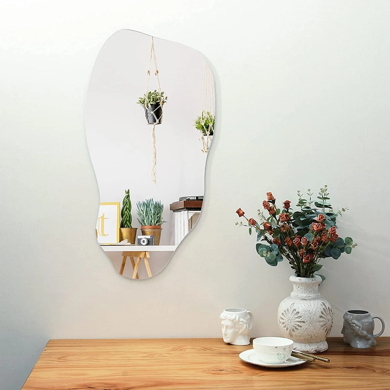 Waterproof Frameless Bathroom Mirror, Made of Polished Edge Silver Mirror Glass, Can Be in Square, Round, Oval or Irregular Shapes