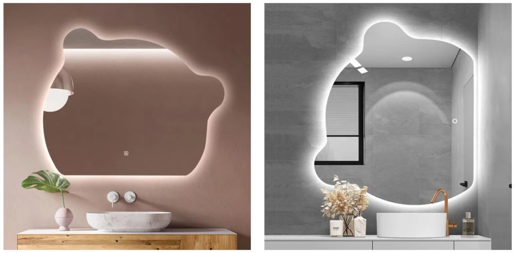 Backlit LED Mirror Wall Mirrors Home Decor Modern Bathroom Love Shape Bear