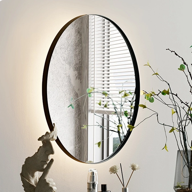 5mm Hotel Wall Mounted Frameless Decorative Round Bathroom Vanity LED Mirror