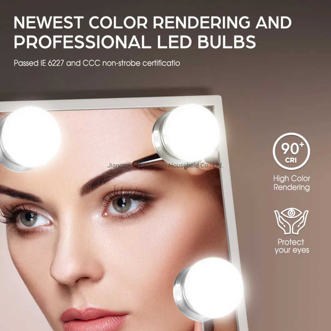 3 Color Lighting Modes Detachable 10X Magnification Vanity Light-up Professional Hollywood Makeup Mirror with Lights Cosmetic Mirror