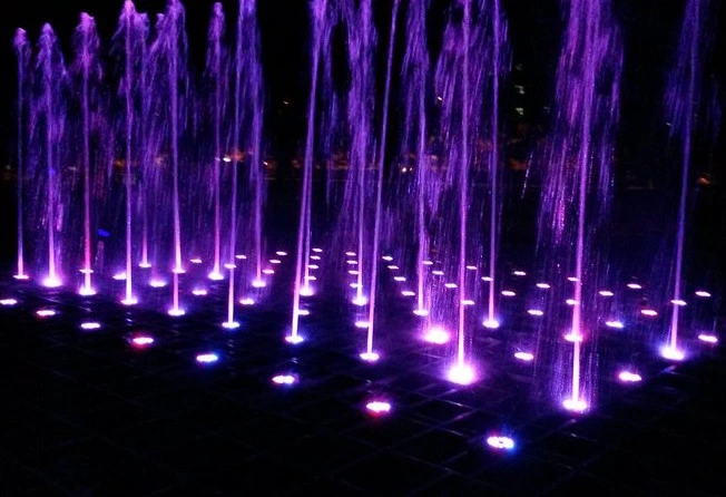 DMX 512 Lighted Outdoor Square Shape Dry Floor Fountains