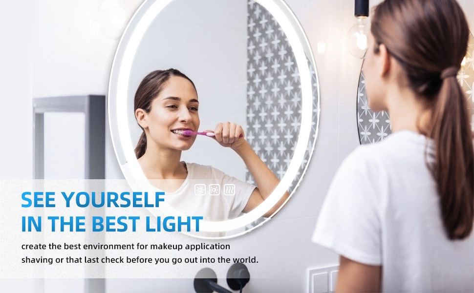 Sally Circle Wall LED Mirror Bathroom Mirror with Lights Anti-Fog Large Wall Mirror