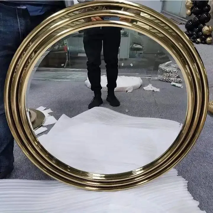 Gold Round Mirror Ball Design Hallway Decoration Wall Mirror Decoration