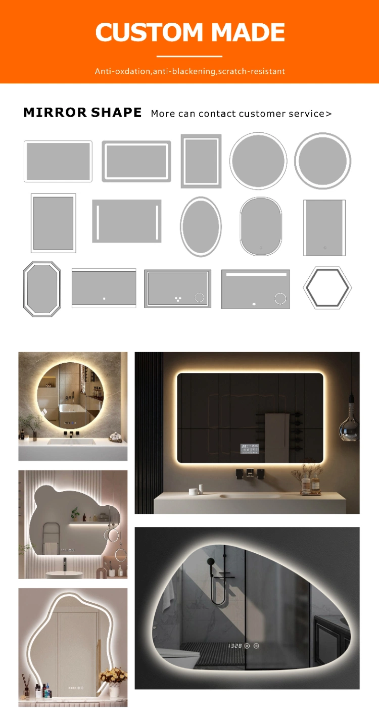 LED Mirror Illuminated Wash Basin Bathroom Mirror with Touch Screen