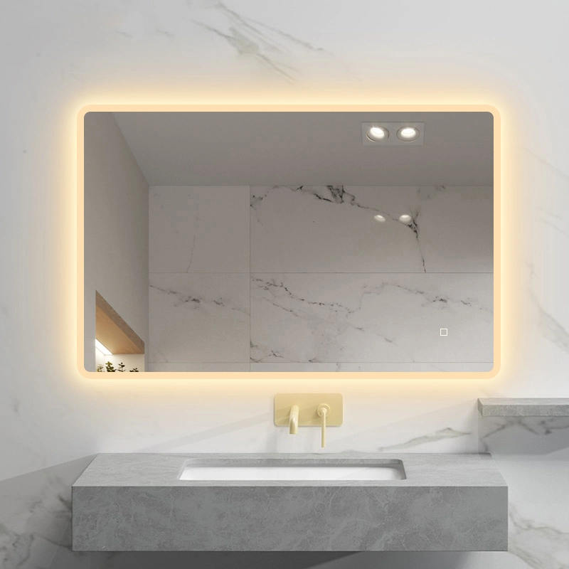 Fashionable Long Strip Lamp LED Wall Mirror Bathroom with Sucker