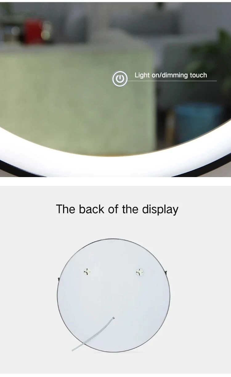 Price Round LED Light Metal Hanging Touch Switch LED Mirror with Frame