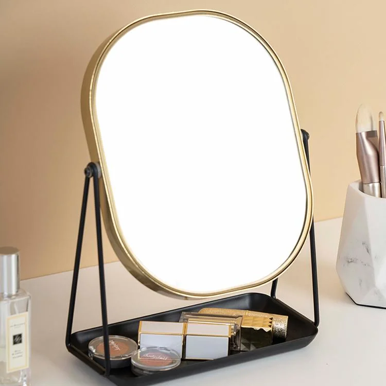 Wholesale Portable Mirror with Storage Tray Desktop Cosmetic Makeup Mirror