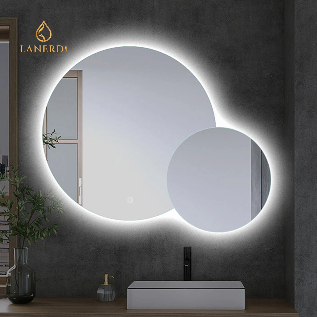 China Factory Luxury Smart Bluetooth Fogless Wall Mirror Frameless Mirror LED Large Bathroom Mirror