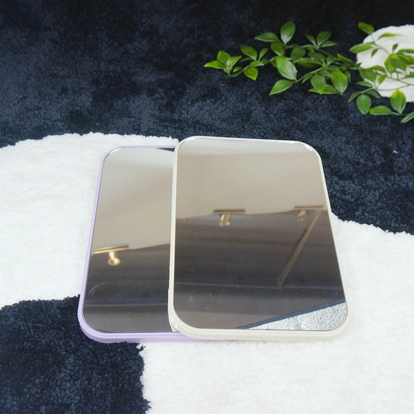 Modern Round Bathroom Desktop Foldable Cosmetic Mirror Plastic