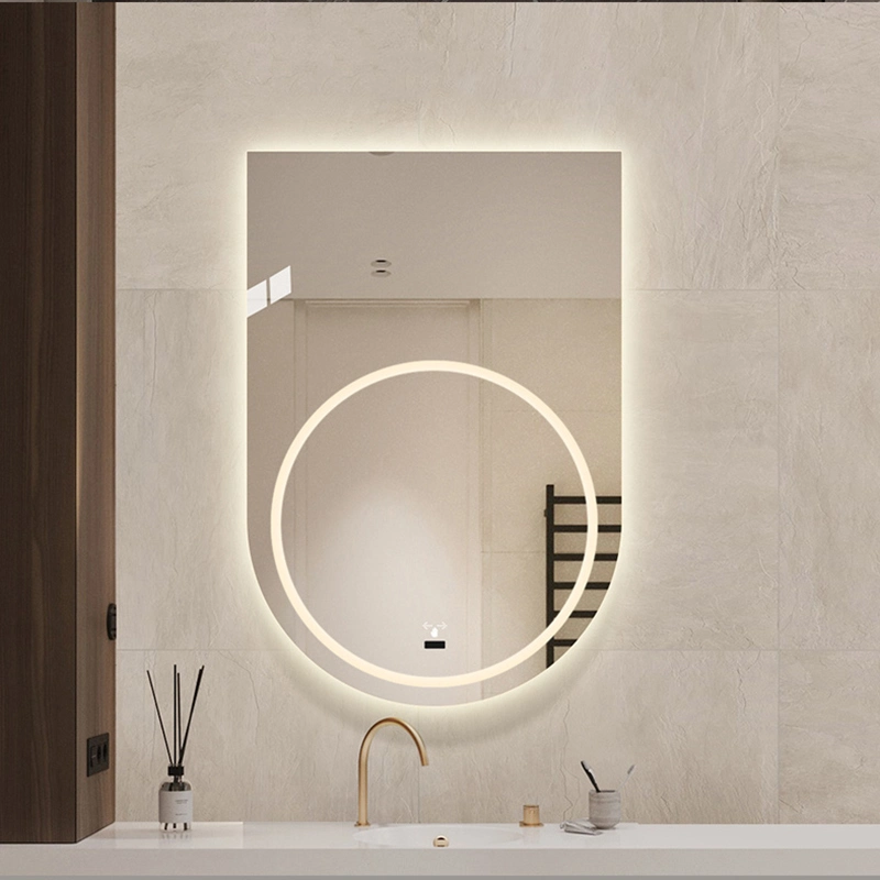 Special-Shaped Custom-Made LED Dressing Table Makeup Mirror Smart Wall-Mounted Anti-Fog Bathroom Mirror with Light